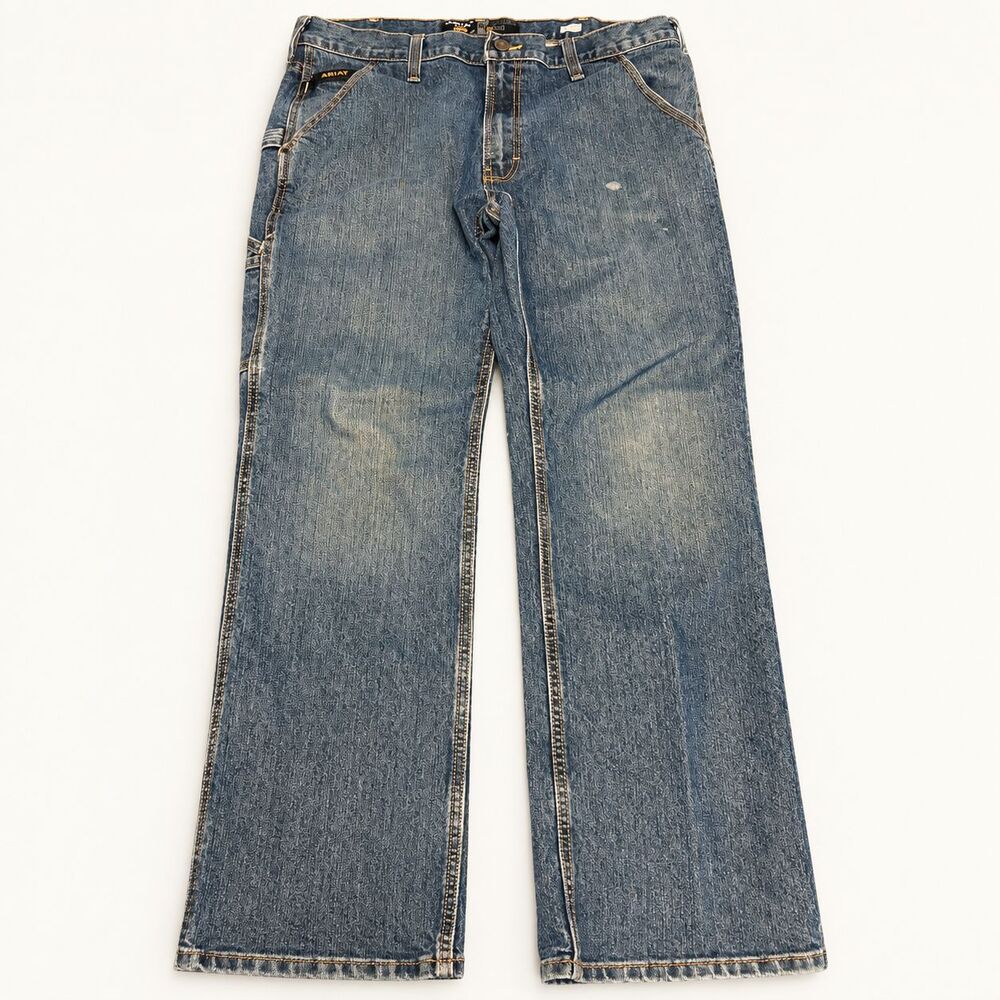 Ariat Rebar M4 Relaxed Boot Jeans 34x32 Blue Work Carpenter Denim